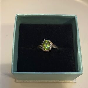 10 KT gold and sterling 925 peridot Ring